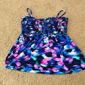 Multicolor Tankini Swim Top